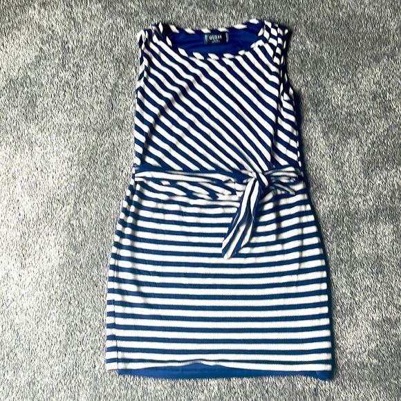Guess dress sz 8 blue and white striped - Picture 1 of 4